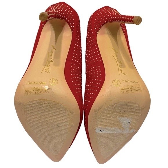 Anne Michelle Gold-Studded Pumps - Picture 5 of 8